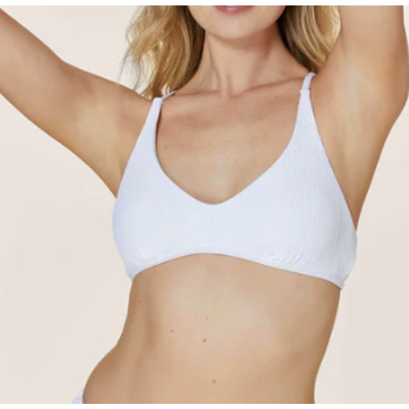 NWT Andie Women’s The Valencia Ribbed  Adjustable Triangle Bikini Top White XXL - Picture 3 of 13
